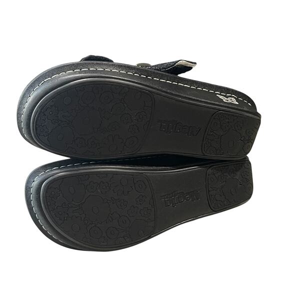 Alegria Karmen Leather Slide On Sandals in Metallic Black Size 37 US 7-7.5 - Picture 7 of 13